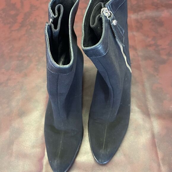 Stuart Weitzman black goreit gore-tex boots‎ mid calf heel size 8 - Picture 3 of 11